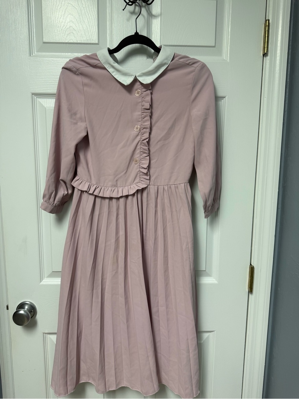 Hot Topic Pink Peter Pan Collar Ruffled Midi Dress